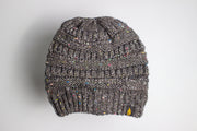 Beanie - Speckled Heather Charcoal Rib Knit