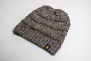 Beanie - Speckled Heather Charcoal Rib Knit